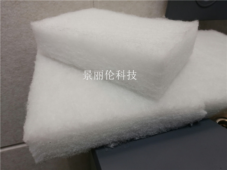 白色玻璃棉吸音棉特写,蓬松纤维结构,用于吸音降噪及防撞软包填充材料